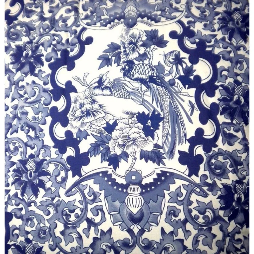 Lauren Ralph Lauren Comforter Set Queen Porcelain Tamarind Bird. Reversible EUC